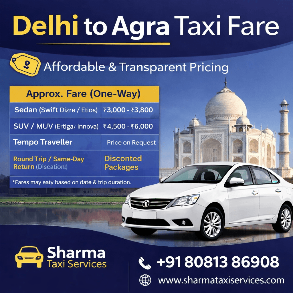 Delhi to agra taxi fare